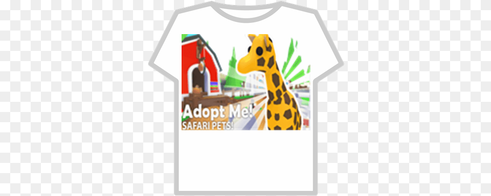 Adopt Me Logo Roblox Game Adopt Me, Clothing, T-shirt, Animal, Giraffe Free Png Download