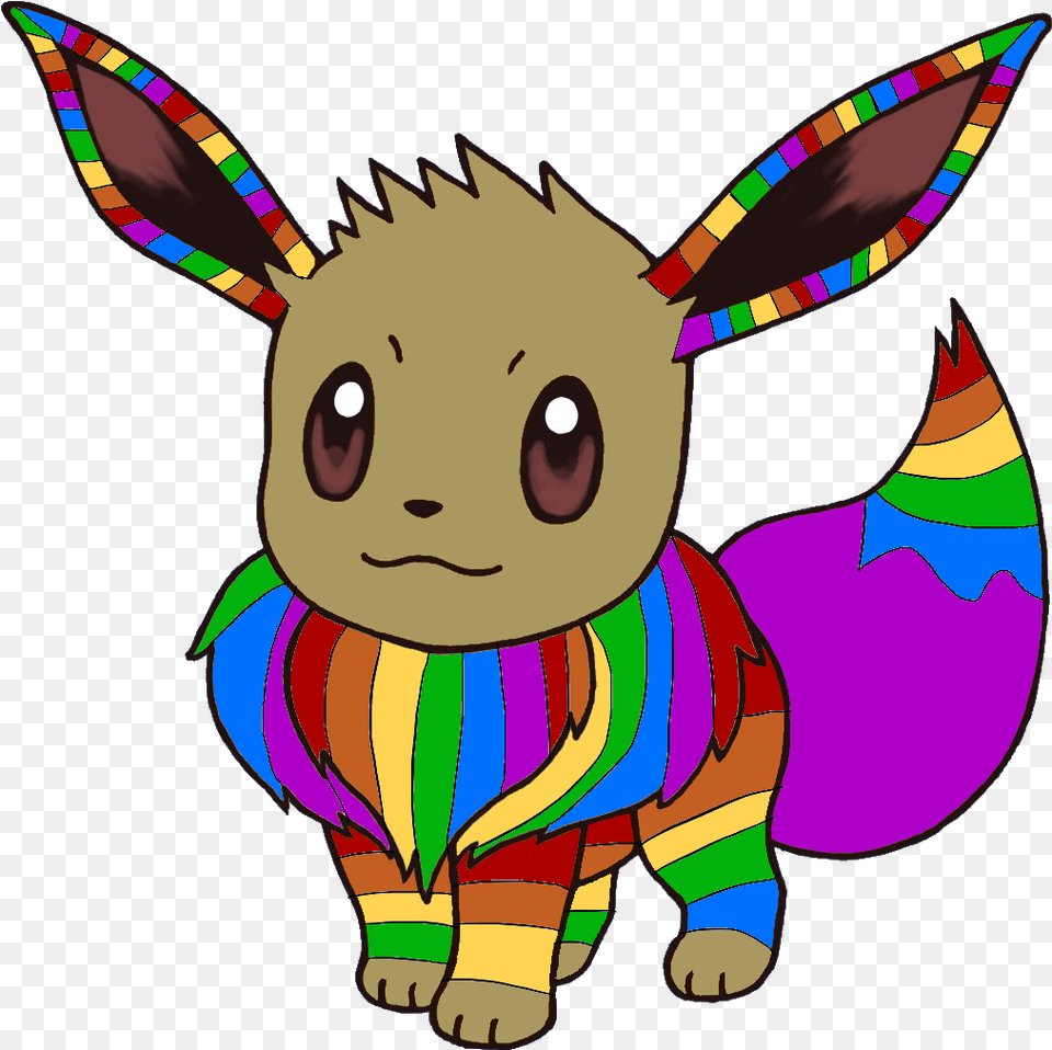 Adoptable Rainbow Eevee Clipart Full Size Clipart Pokemon Eevee, Baby, Face, Head, Person Png