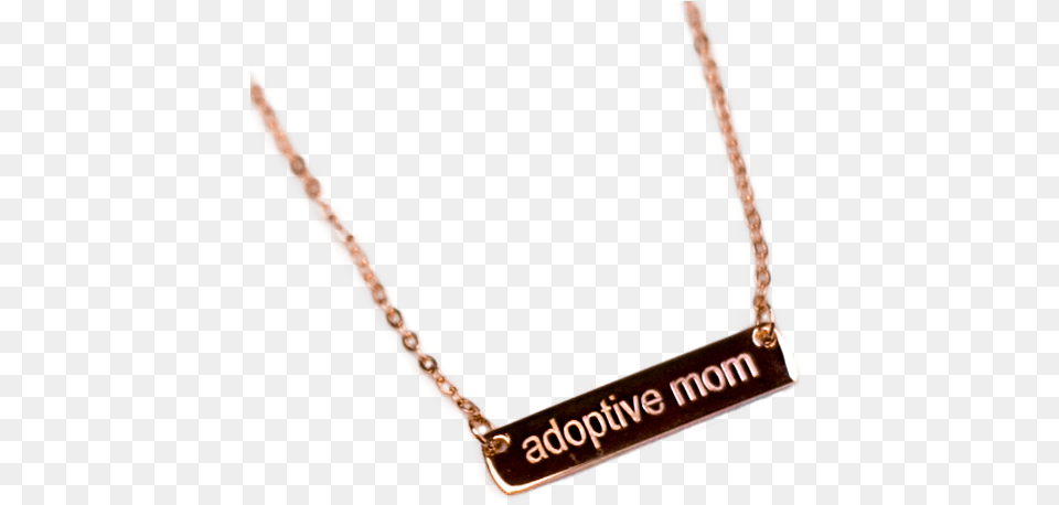 Adoptive Mom Rose Gold Bar Necklace Solid, Accessories, Jewelry Png