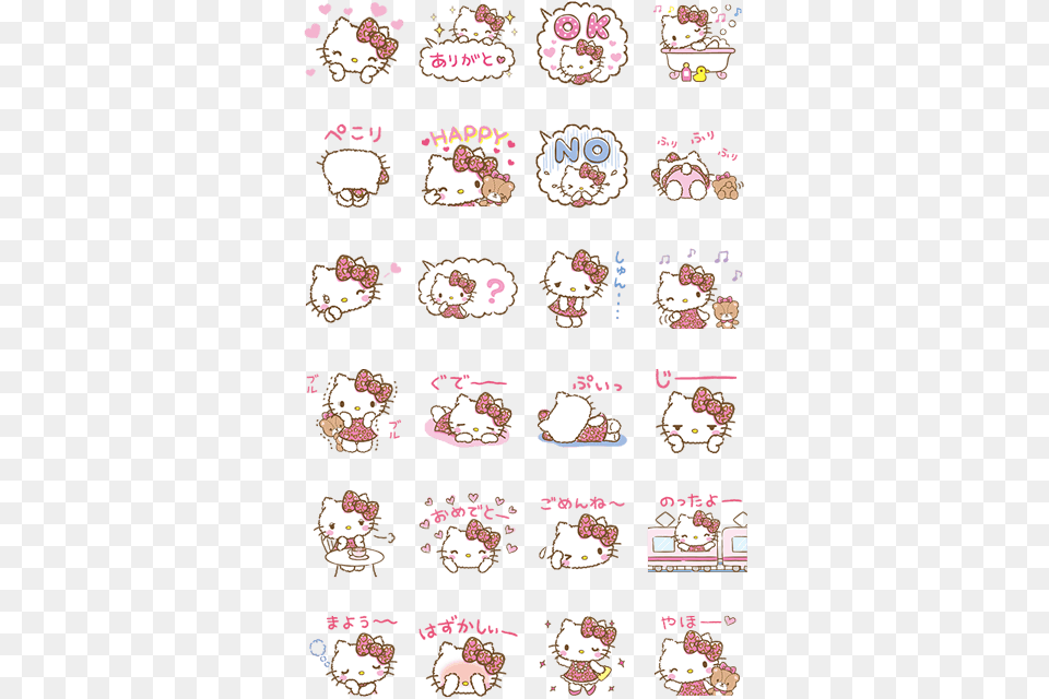 Adorable Animations Hello Kitty Line Stickers, Book, Comics, Publication, Baby Free Png