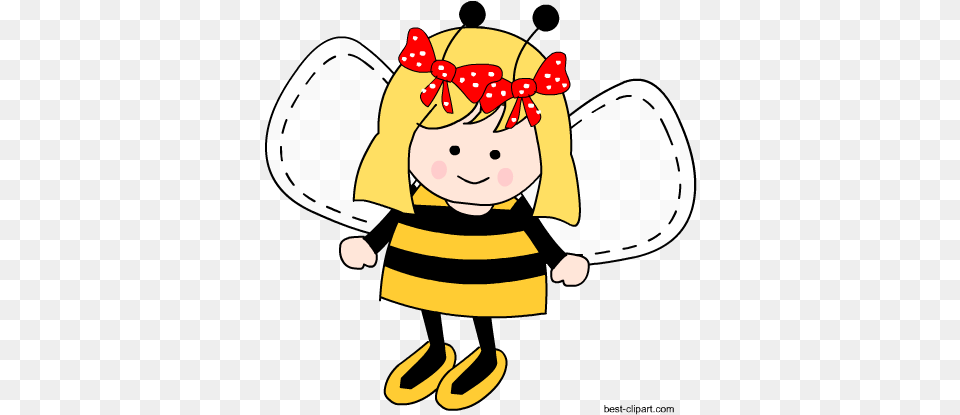 Adorable Bee Girl Clip Art Image Cartoon, Face, Head, Person, Baby Free Png