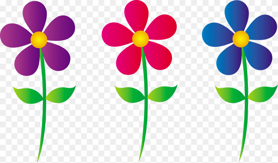 Adorable Clip Art Three Colorful Daisies, Balloon, Candle Png