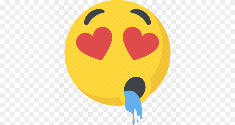 Adorable Drooling Face Emoji Emoticon In Love Icon, Balloon Free Png