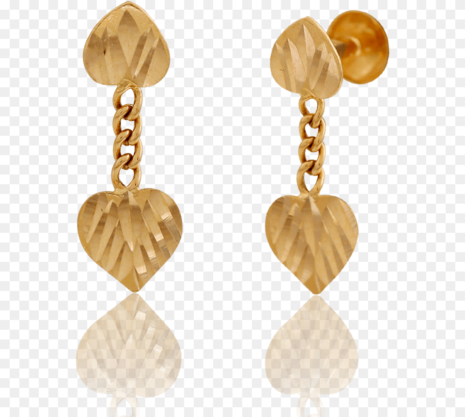 Adorable Golden Heart Danglers Earrings, Accessories, Earring, Jewelry, Gold Free Png