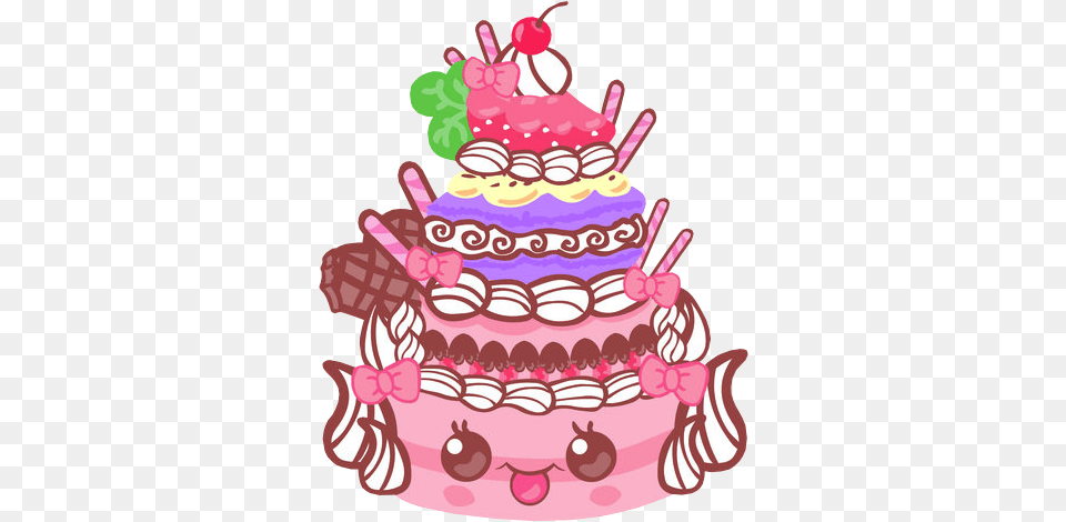 Adorable Kawaii And Pink Image Kawaii Cake, Birthday Cake, Cream, Dessert, Food Free Transparent Png