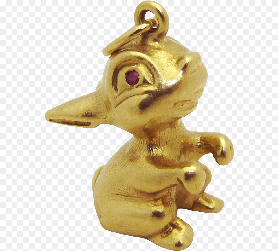Adorable Vintage 18k Gold 3d Jeweled Thumper Bunny Charm Bracelet, Figurine, Accessories, Earring, Jewelry Png