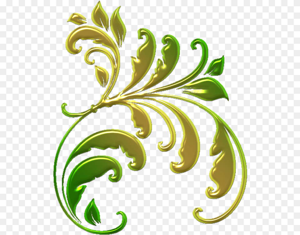 Adorno Vintage Dorado, Art, Floral Design, Graphics, Green Free Png