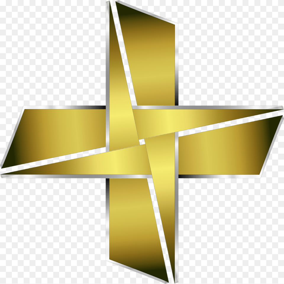 Adornos Metal Brillante, Cross, Gold, Symbol, Lighting Free Png Download