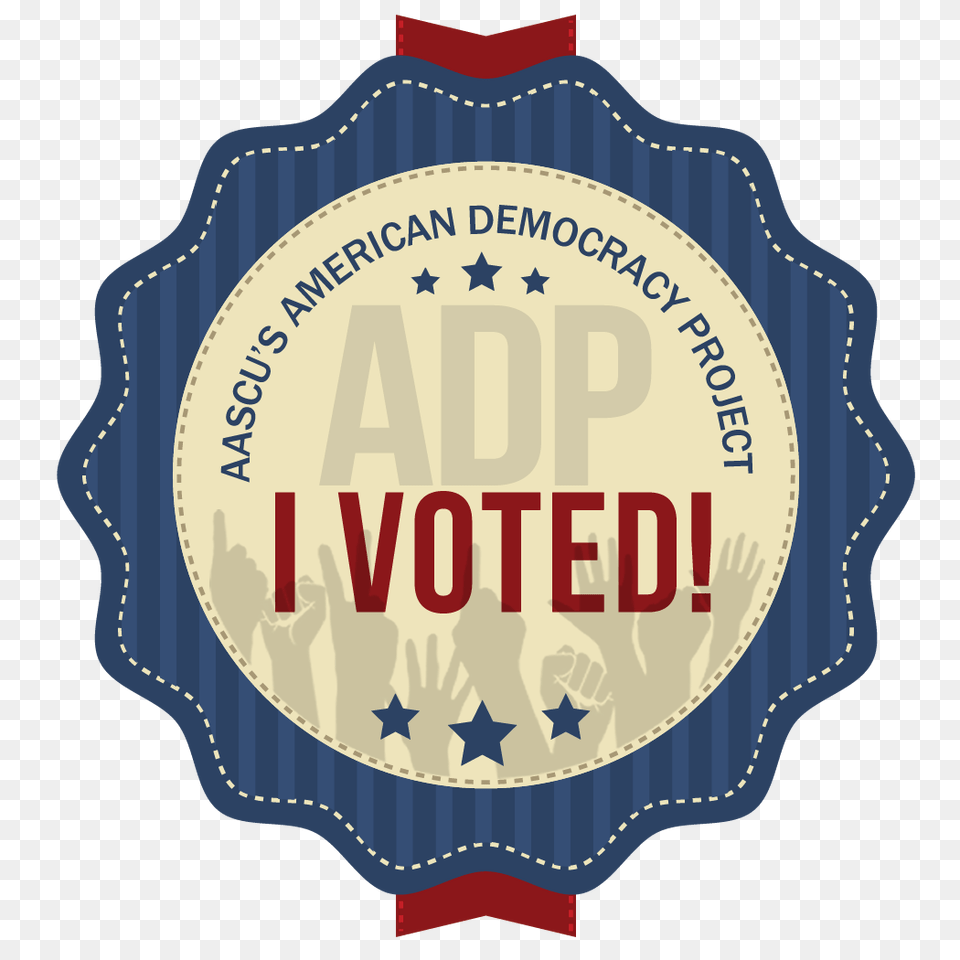 Adp I Voted Sticker Aascus American Democracy Project, Badge, Logo, Symbol, Gold Free Png