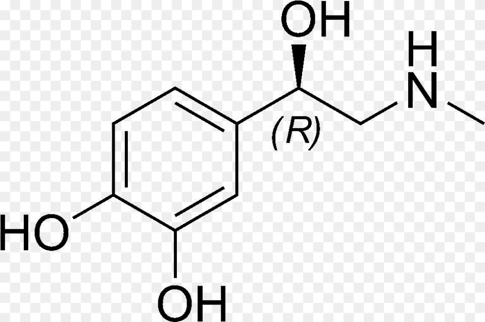 Adrenaline Chemical Structure, Gray Png Image