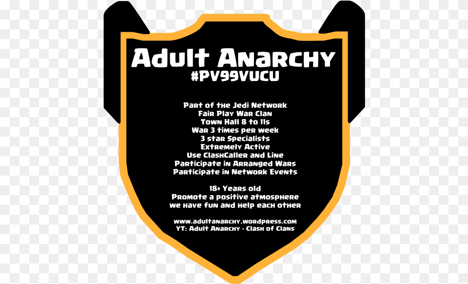 Adult Anarchy Family Of Clans Official Recruiting Thread Anarchy, Armor, Disk Free Png