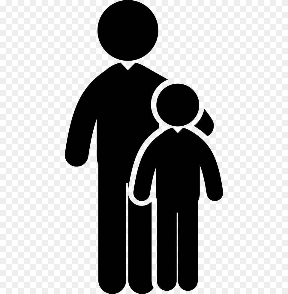 Adult And Child Males Child Adult Icon, Stencil, Person Free Png