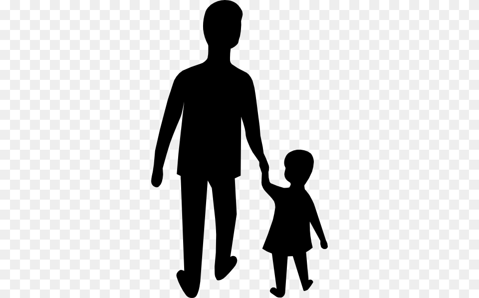 Adult And Child Silhouette Clip Art, Walking, Person, Man, Male Free Png Download