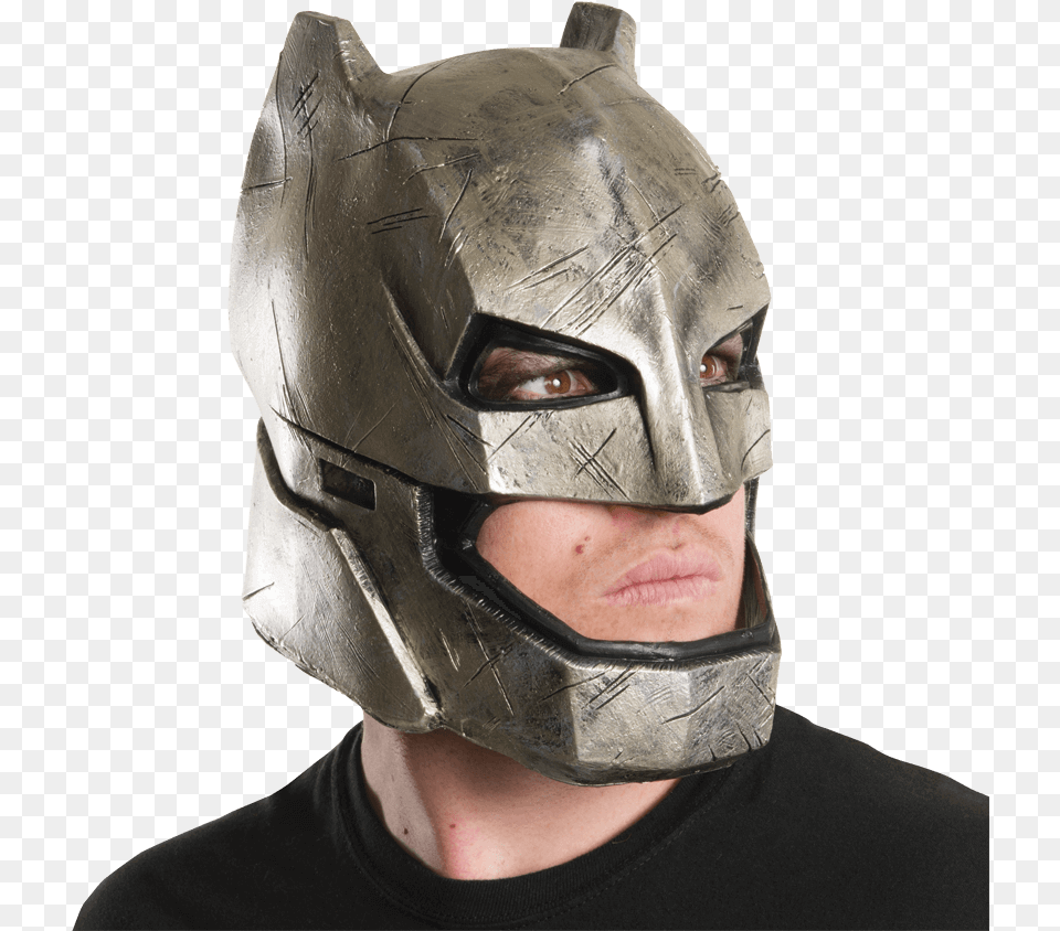 Adult Armoured Batman Full Mask Batman Mask, Helmet, Male, Man, Person Png