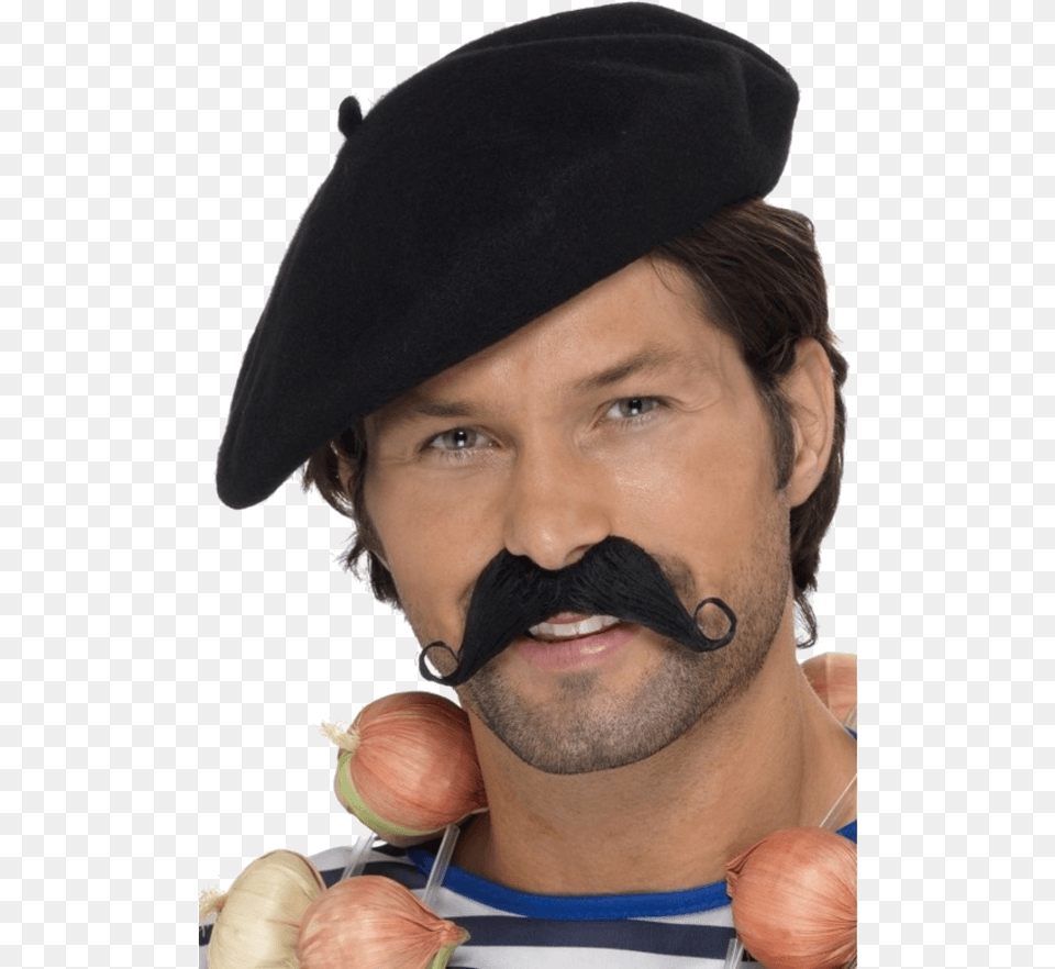 Adult Beret Black, Person, Man, Male, Head Png