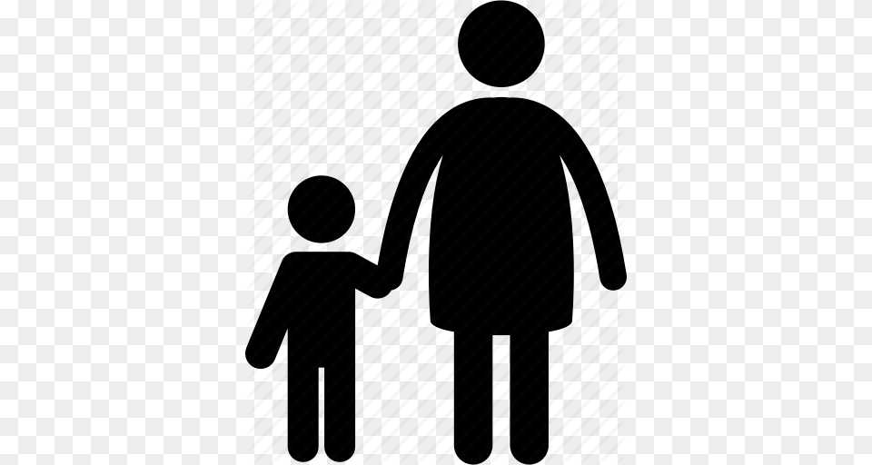 Adult Child Holding Hand Mother Parent Parenting Son Icon, Body Part, Person, Silhouette, Walking Png Image