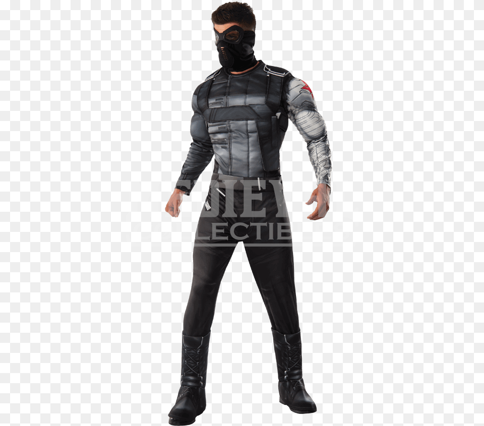 Adult Civil War Deluxe Winter Soldier Costume Winter Soldier Costume Adults, Clothing, Coat, Jacket, Male Png