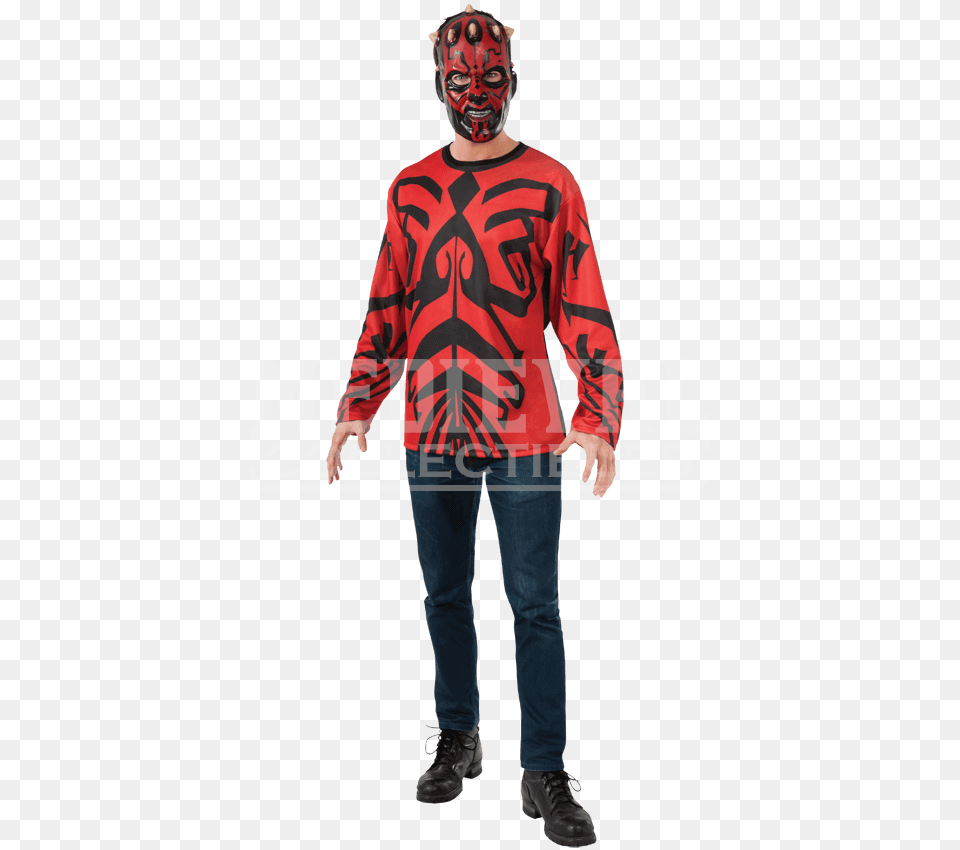 Adult Darth Maul Costume Top, T-shirt, Clothing, Sleeve, Long Sleeve Free Png Download