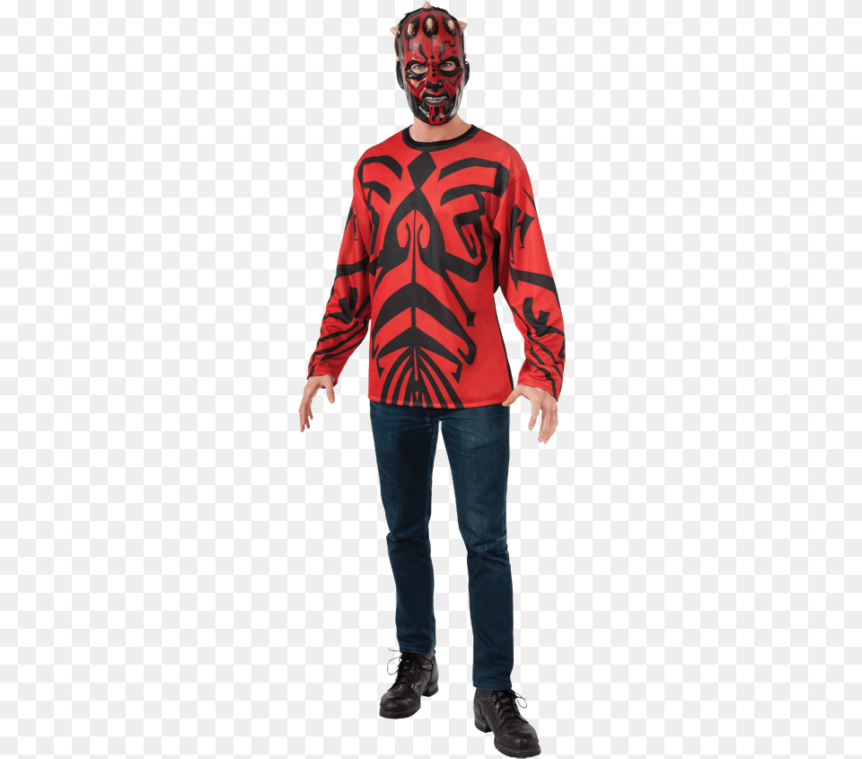 Adult Darth Maul Costume Top With Mask Darth Maul Spider Model, T-shirt, Sleeve, Pants, Long Sleeve Png
