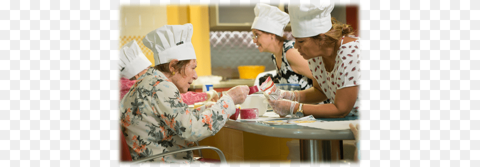 Adult Day Participants Enjoy A Variety Of Meaningful Baking, Cafeteria, Indoors, Restaurant, Clothing Png Image
