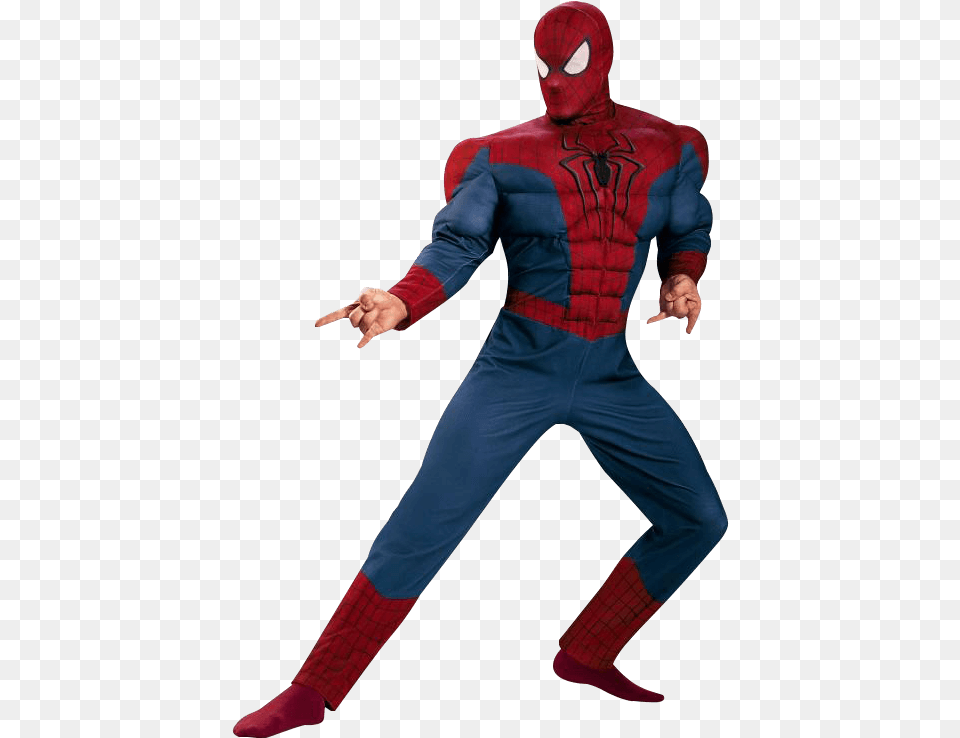 Adult Deluxe Amazing Spider Man Costume Disfraz De Spiderman Hombre, Clothing, Person, Male, Ninja Png Image