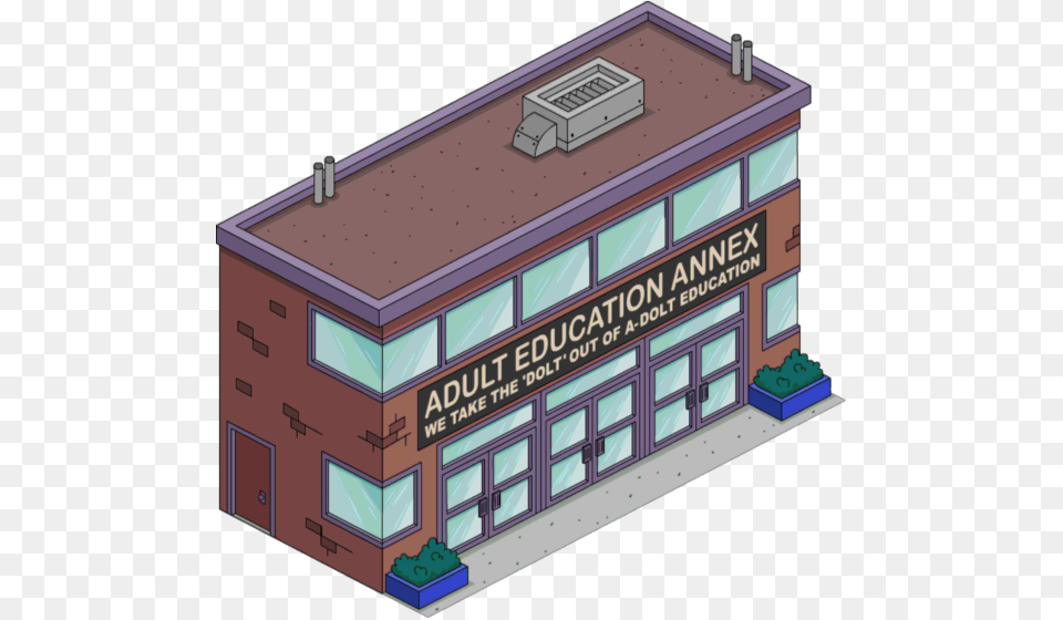 Adult Education Annex Tapped Out Adult Education Center Simpsons, Scoreboard, Architecture, Building, Factory Png Image