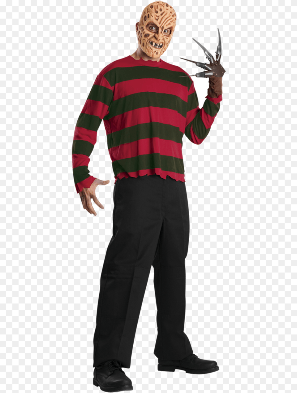 Adult Freddy Krueger Halloween Costume Freddy Krueger Halloween Costume, Long Sleeve, Clothing, Sleeve, Person Png Image