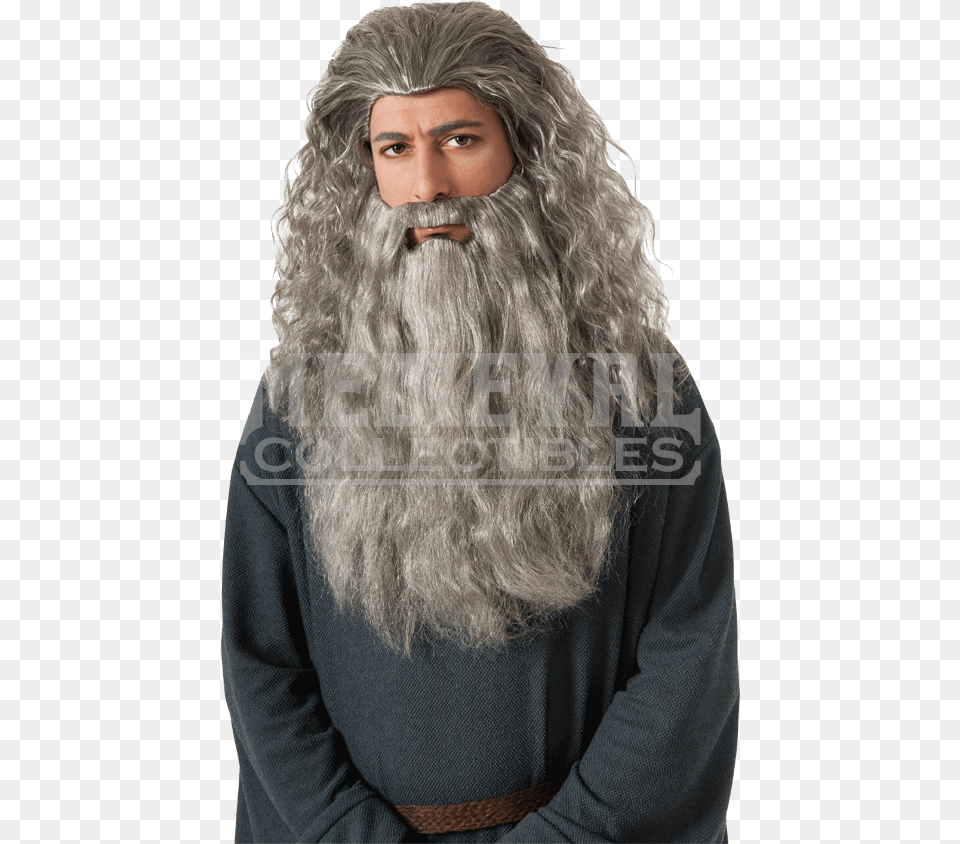Adult Gandalf Wig And Beard, Face, Female, Head, Person Png Image