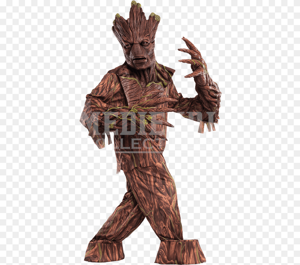 Adult Groot Creature Reacher Costume Adult Groot Costume, Bronze, Male, Man, Person Free Transparent Png