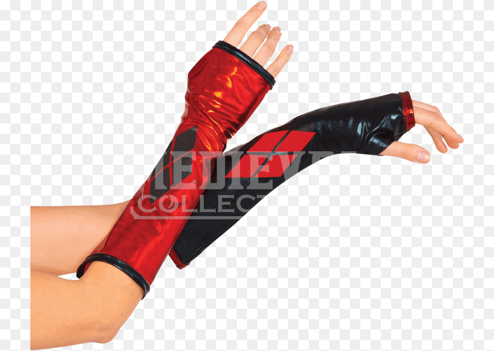 Adult Harley Quinn Gauntlets Guantes Harley Quinn, Clothing, Glove, Female, Person Free Png Download