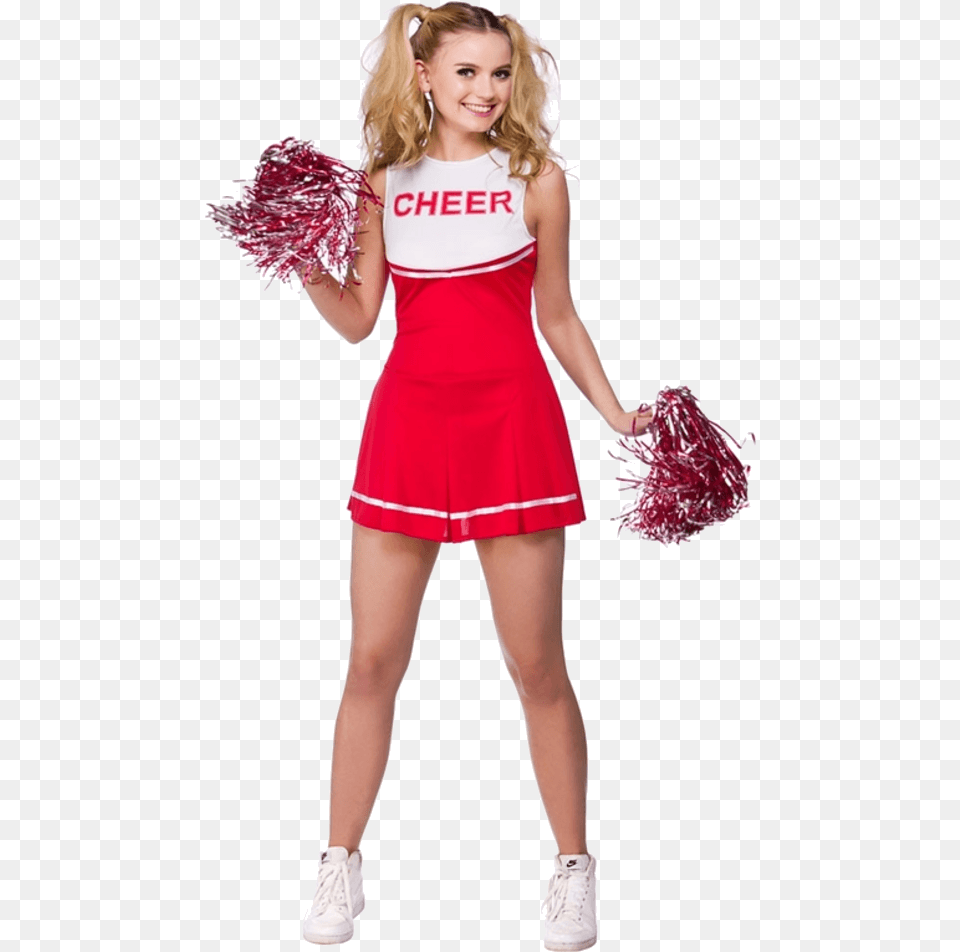 Adult High School Cheerleader Costume Red Cheerleader Red And White, Child, Person, Girl, Female Free Png