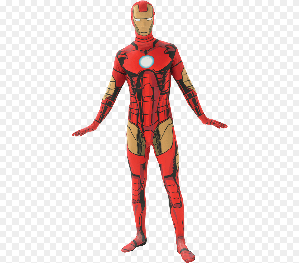 Adult Iron Man Second Skin Costume Spider Man Suit, Clothing, Person, Male Free Transparent Png