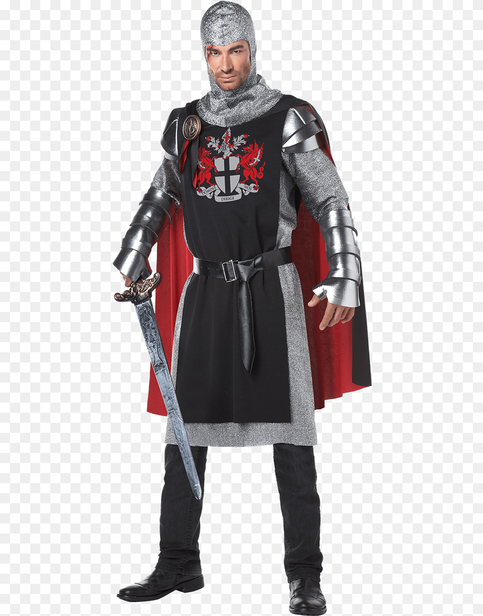 Adult Medieval Knight Costume, Person, Man, Male, Sword Png