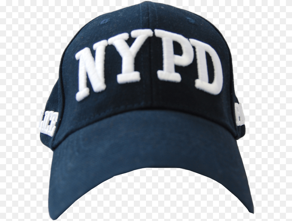 Adult Nypd Navy Hat With White Embroidered Design Baseball Cap, Baseball Cap, Clothing, Glove Free Png Download