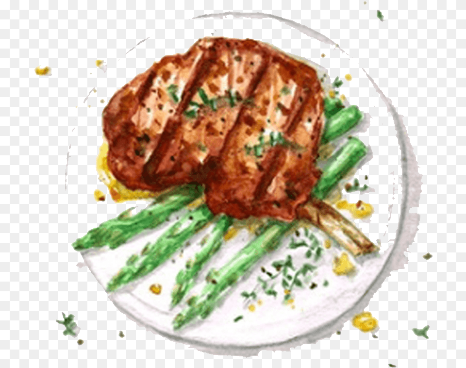 Adult Paint Food Watercolor, Food Presentation, Meat, Mutton, Pork Free Transparent Png