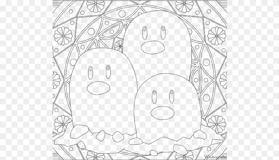 Adult Pokemon Coloring, Gray Png