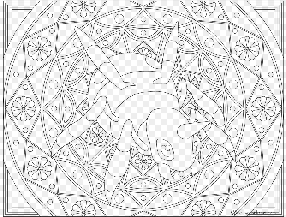 Adult Pokemon Coloring, Gray Free Png Download
