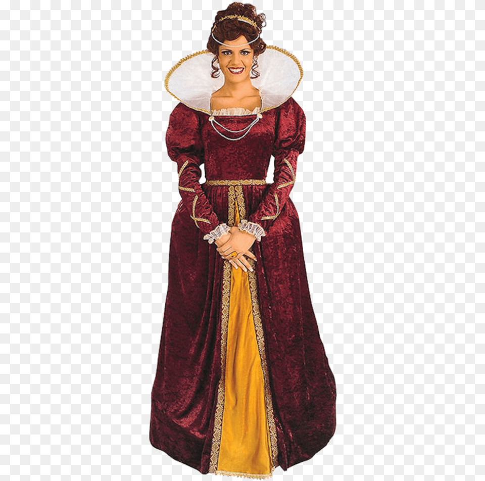 Adult Queen Elizabeth Costume England Costume For Female, Clothing, Velvet, Person, Lady Free Png Download