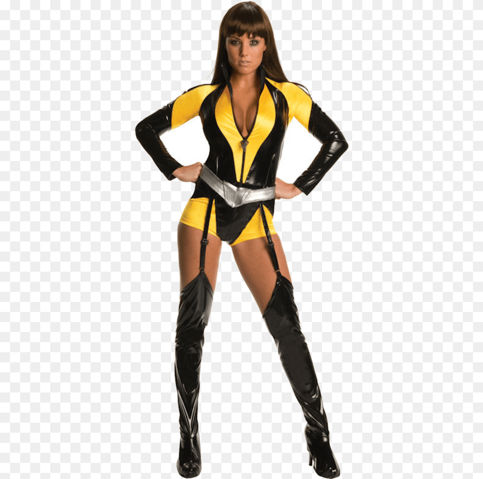 Adult Silk Spectre Watchmen Super Hero Costume Silk Spectre Costume, Clothing, Person, Female, Girl Free Transparent Png