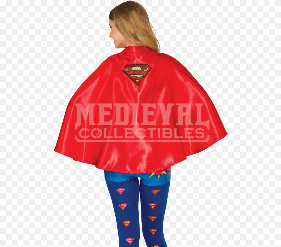 Adult Supergirl Cape Supergirl Cape Adult Halloween Accessory, Clothing, Coat, Fashion, Female Png Image