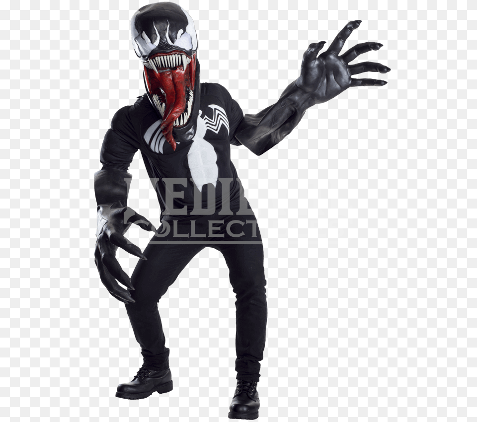 Adult Venom Costume, Male, Man, Person, Helmet Png