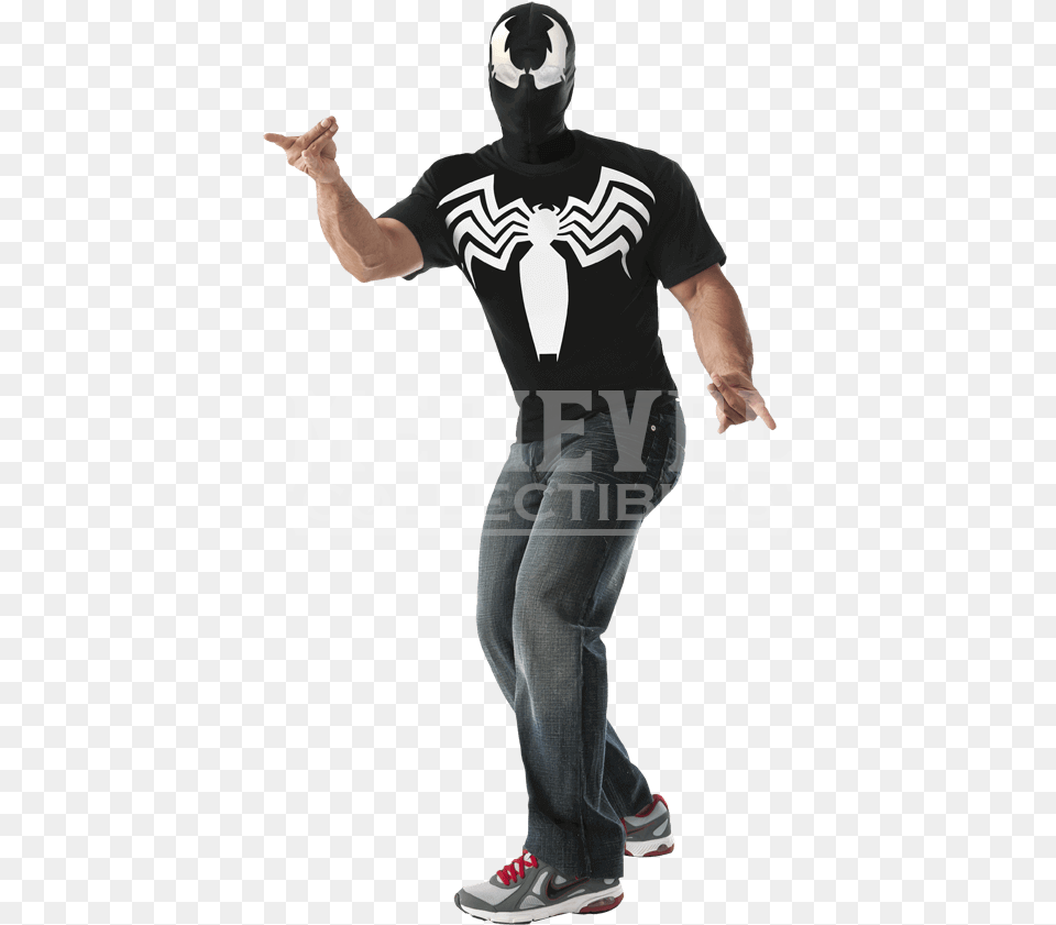 Adult Venom Costume Top And Mask Venom Costume, Male, Man, Person, Clothing Png Image