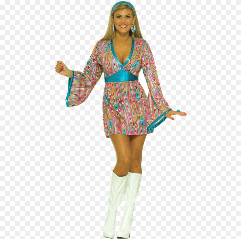 Adult Wild Swirl Sexy 70s Costume Sexy 70s Costume, Person, Hippie, Female, Woman Free Png Download