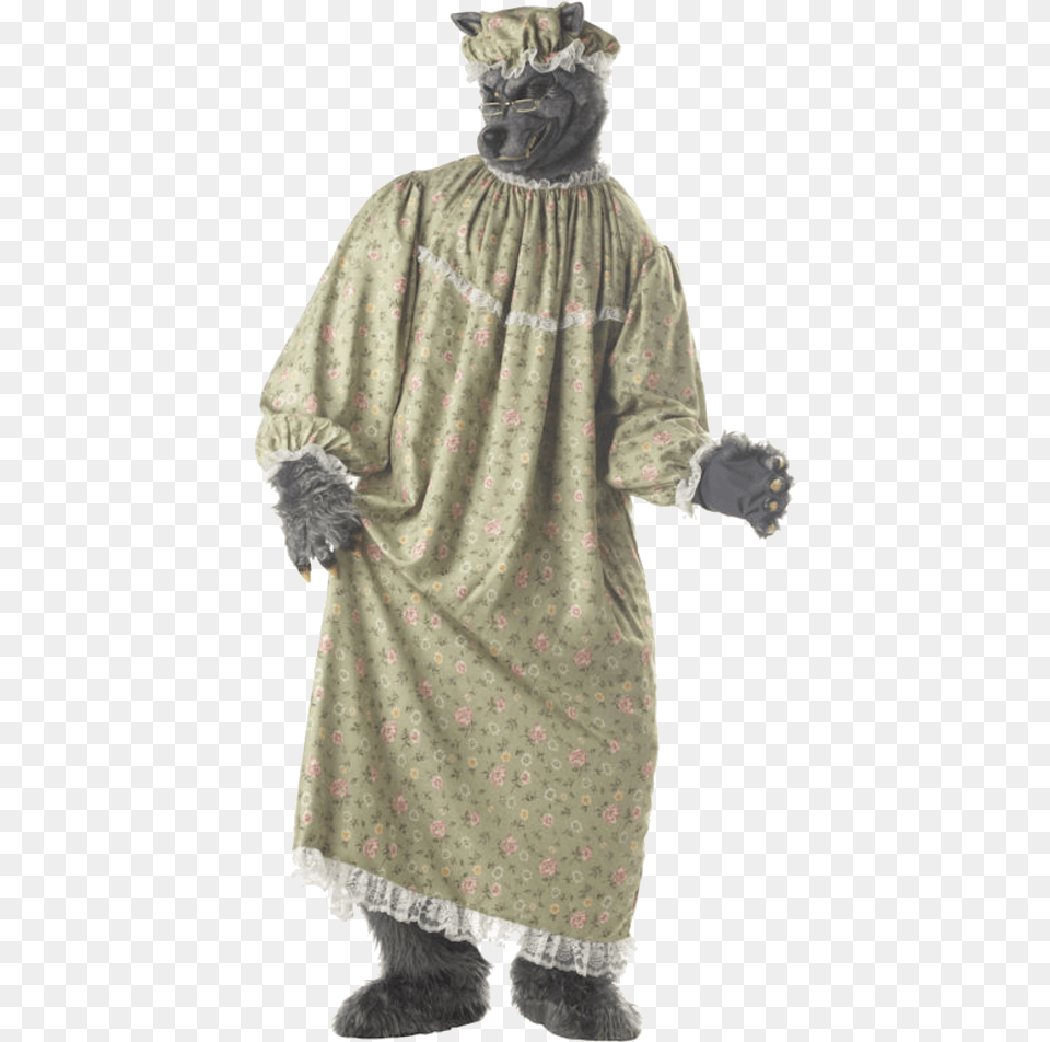 Adult Wolf Granny Costume Granny Wolf Halloween Costume, Clothing, Dress, Person, Fashion Png