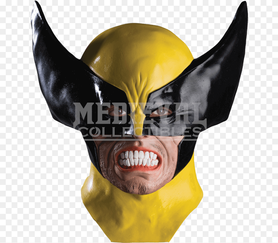 Adult Wolverine Latex Mask Wolverine Mask, Male, Man, Person, Face Free Png