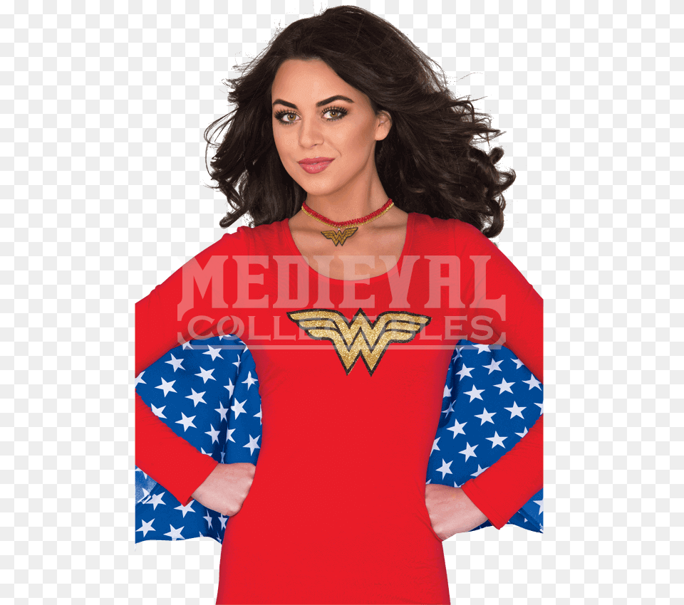 Adult Wonder Woman Choker, Sleeve, Person, Long Sleeve, Female Free Png Download