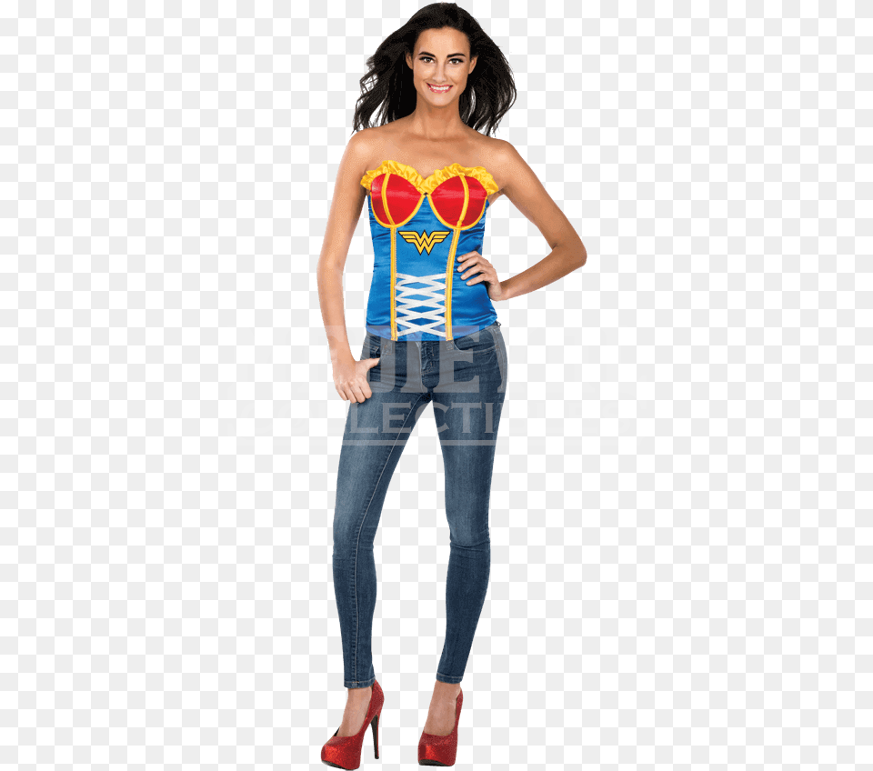 Adult Wonder Woman Costume Corset Halloween Hero Costumes Corsets, Clothing, Pants, Shoe, Person Png Image