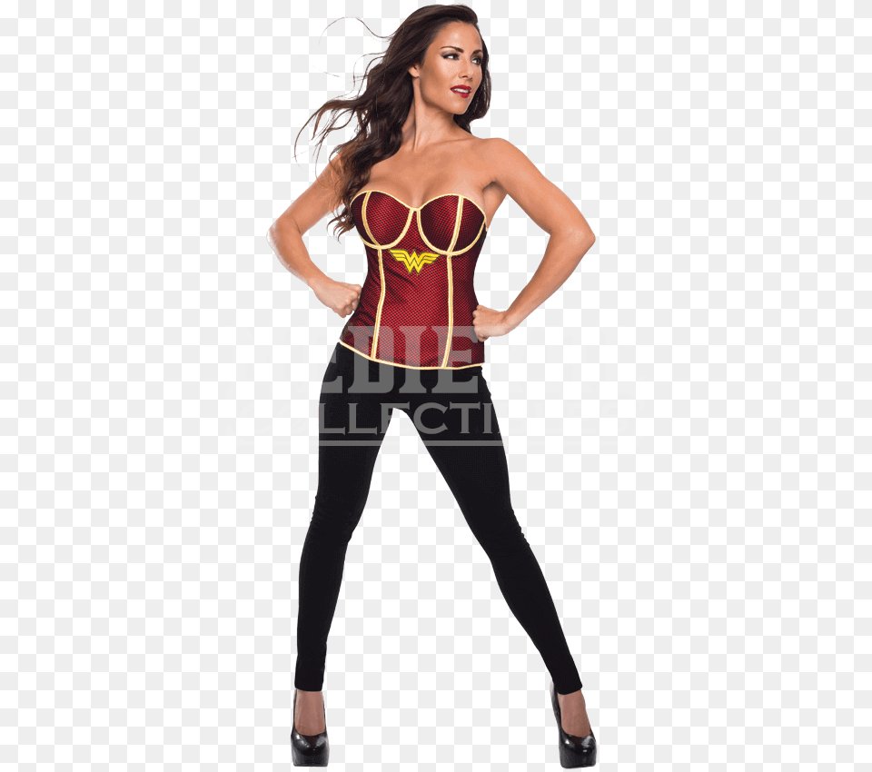Adult Wonder Woman Fishnet Overlay Corset, Female, Person, Clothing, Spandex Free Transparent Png