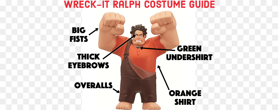 Adultchild Costume Guide For Wreck It Ralph Disney Wreck It Ralph Action Figure Ralph, Body Part, Hand, Person, Wrist Png Image