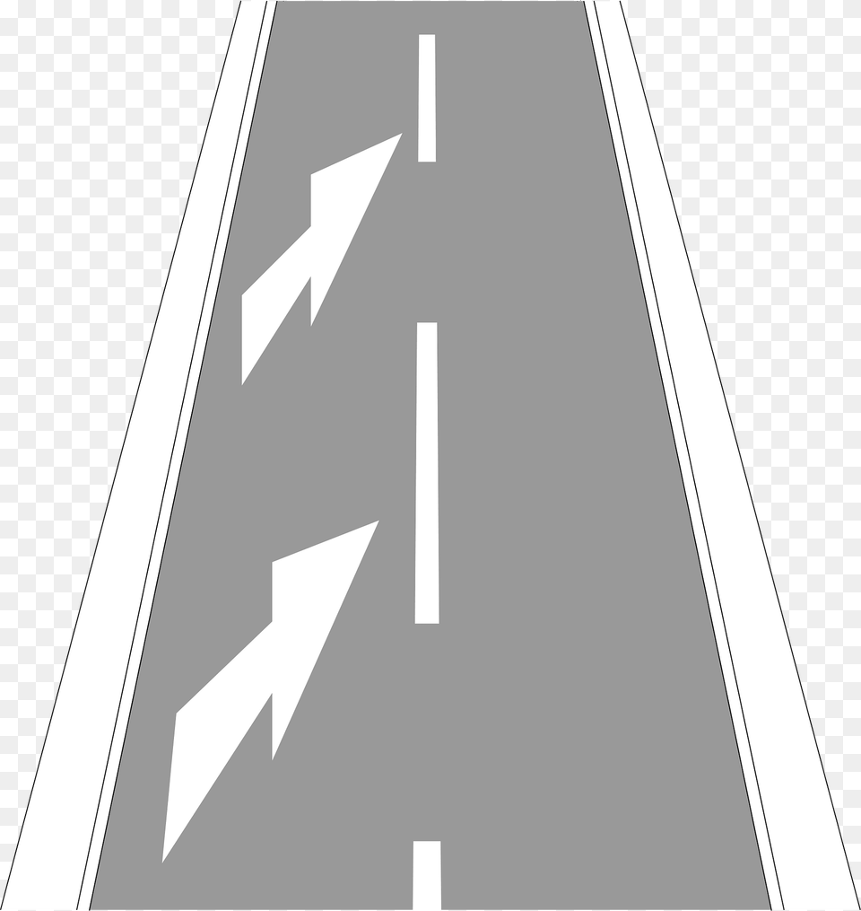 Advance Notice Arrow To Indicate A Lane End Clipart, Road, Tarmac, Blade, Dagger Png Image